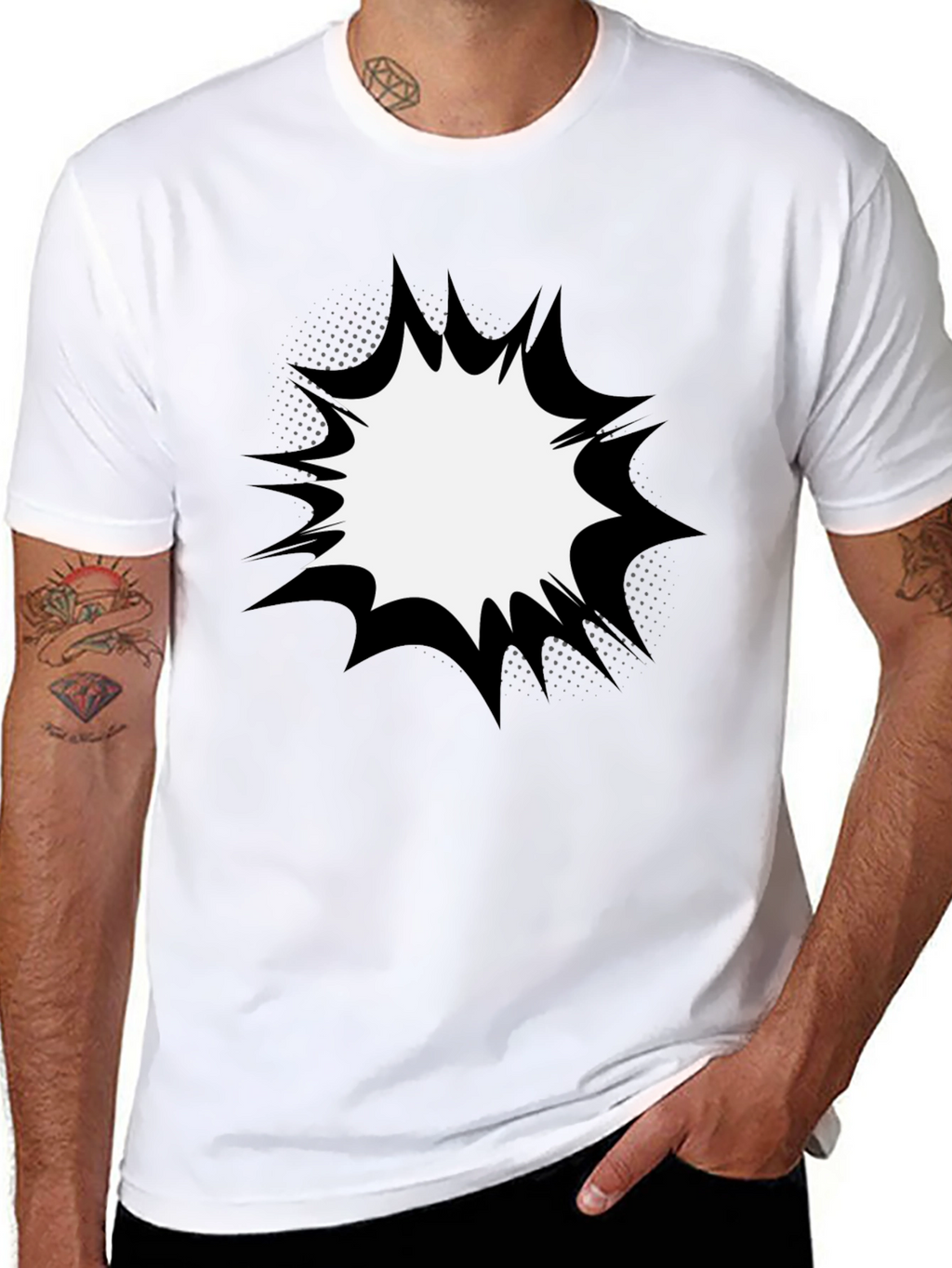 Mens Graphic T-Shirt - Comic Book Explosion Design