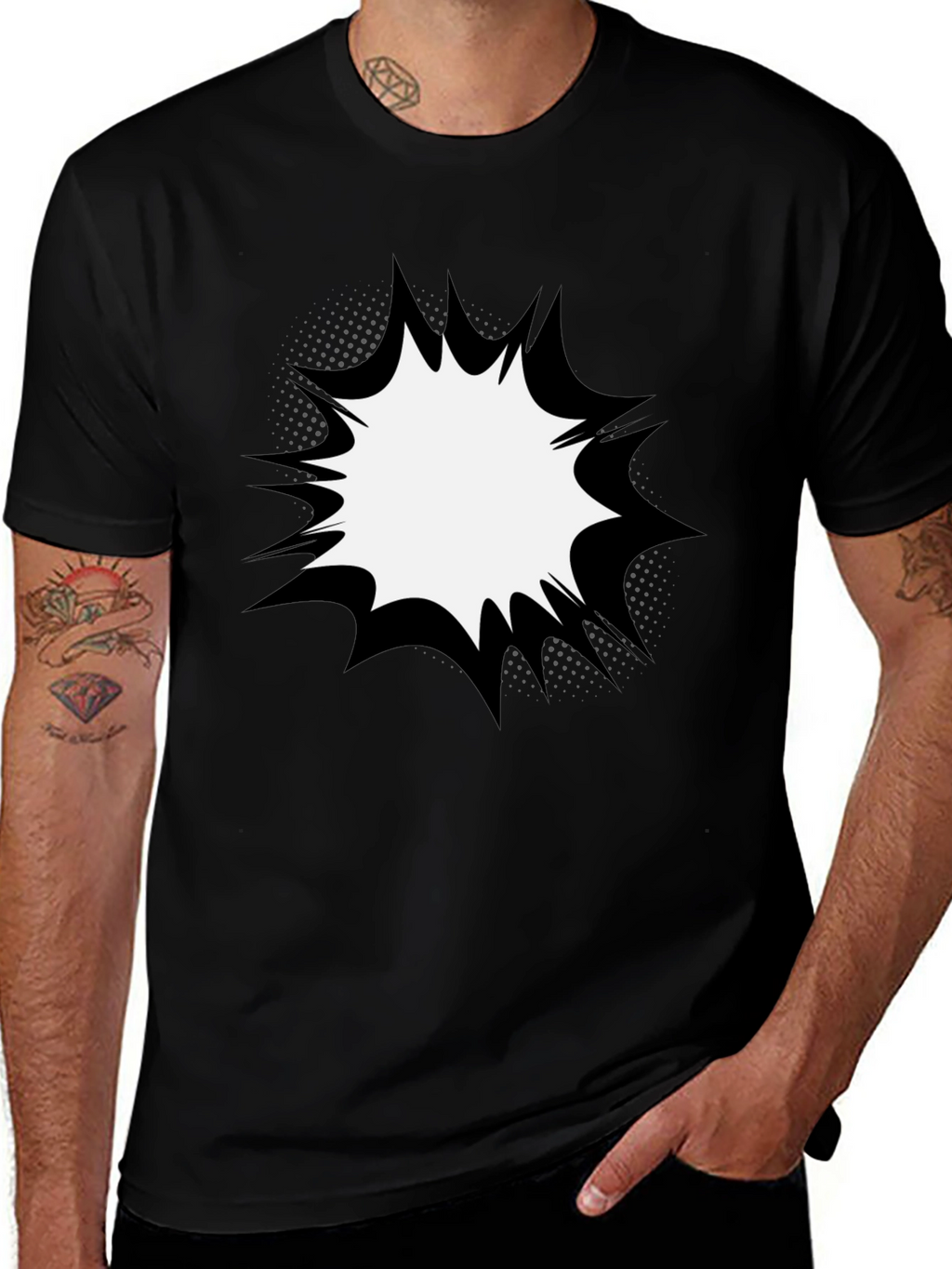 Mens Graphic T-Shirt - Comic Book Explosion Design
