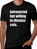 Introverted Cat Lover T-Shirt - Funny & Comfy Tee