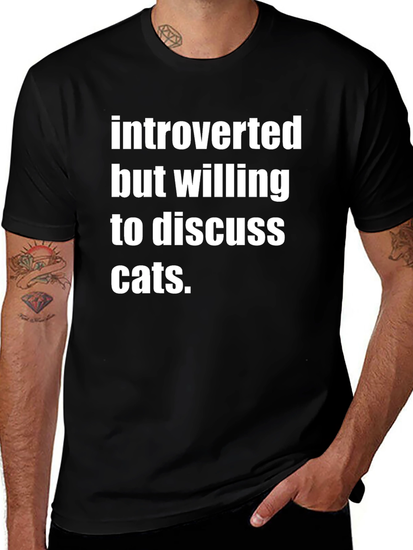 Introverted Cat Lover T-Shirt - Funny & Comfy Tee
