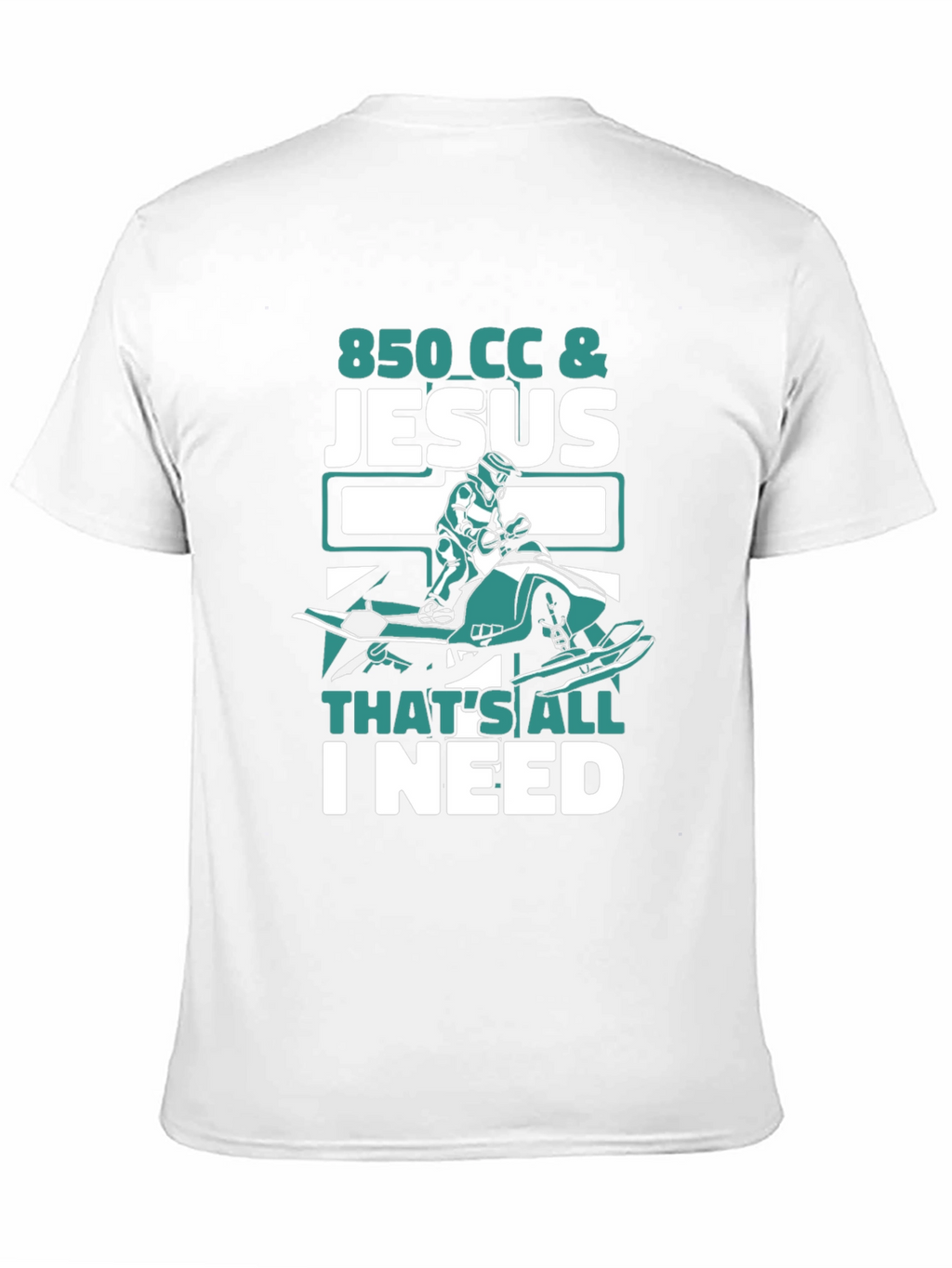 850 CC & Jesus T-Shirt - Snowmobile Rider Tee