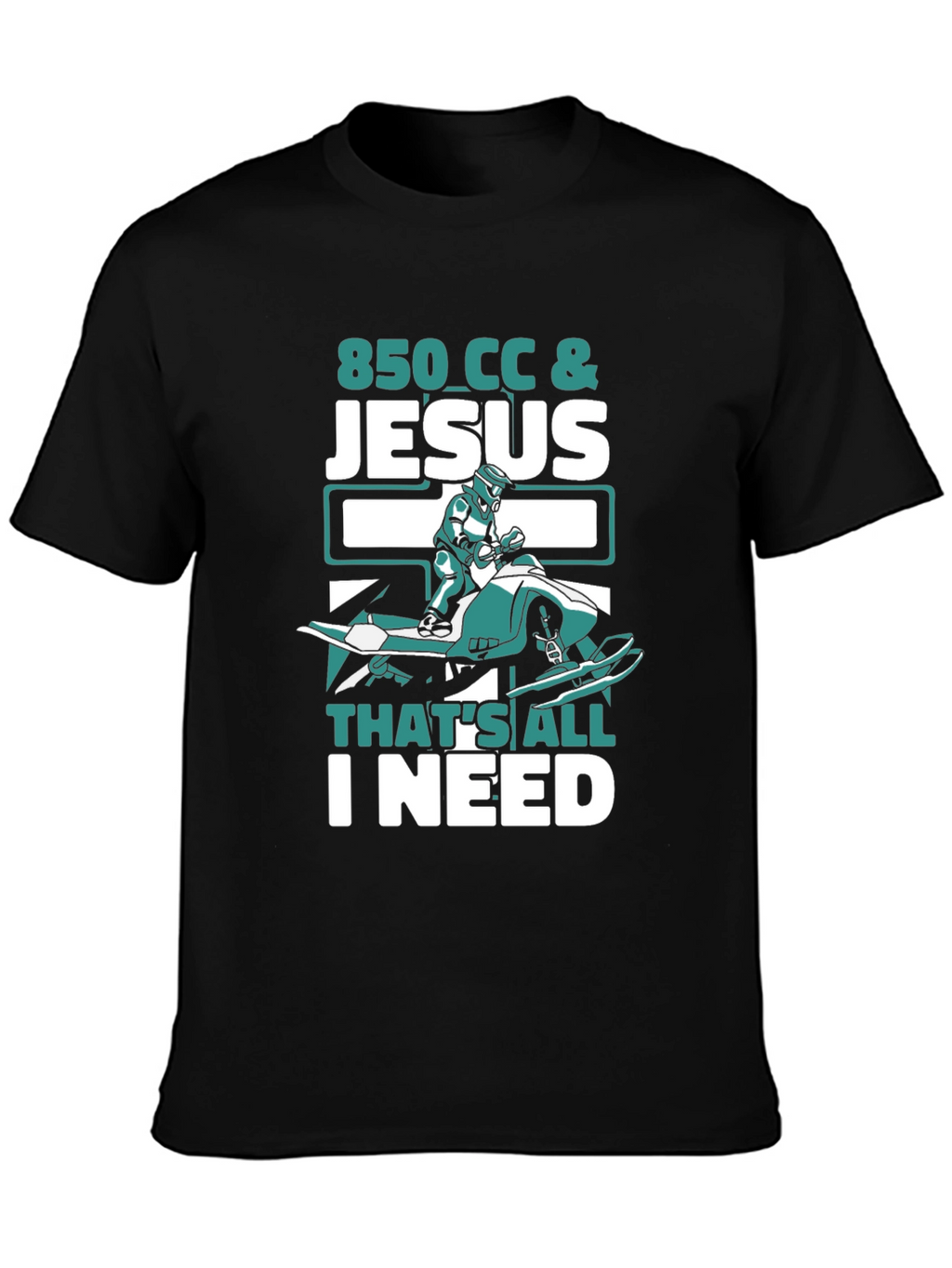 850 CC & Jesus T-Shirt - Snowmobile Rider Tee