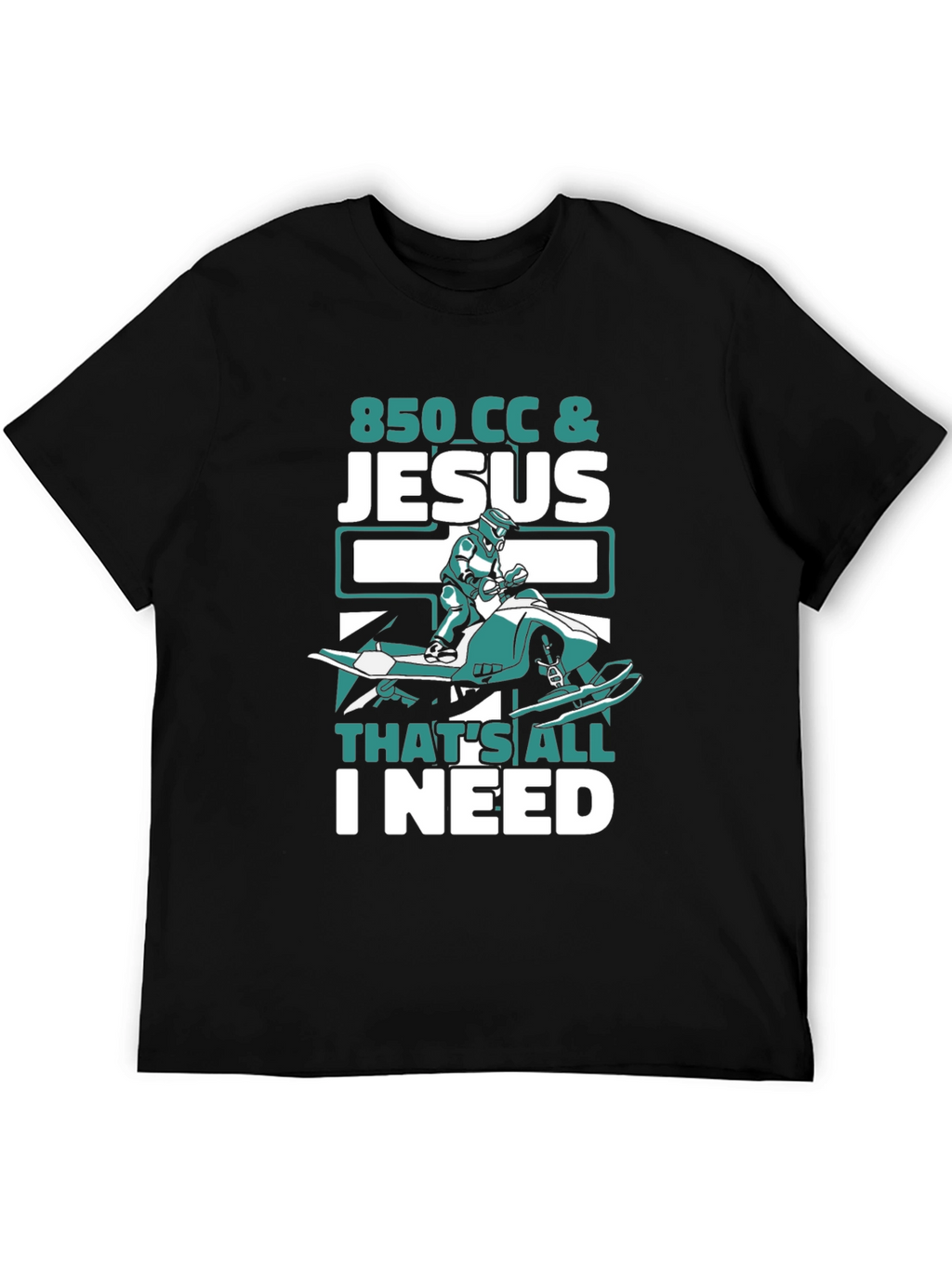 850 CC & Jesus T-Shirt - Snowmobile Rider Tee