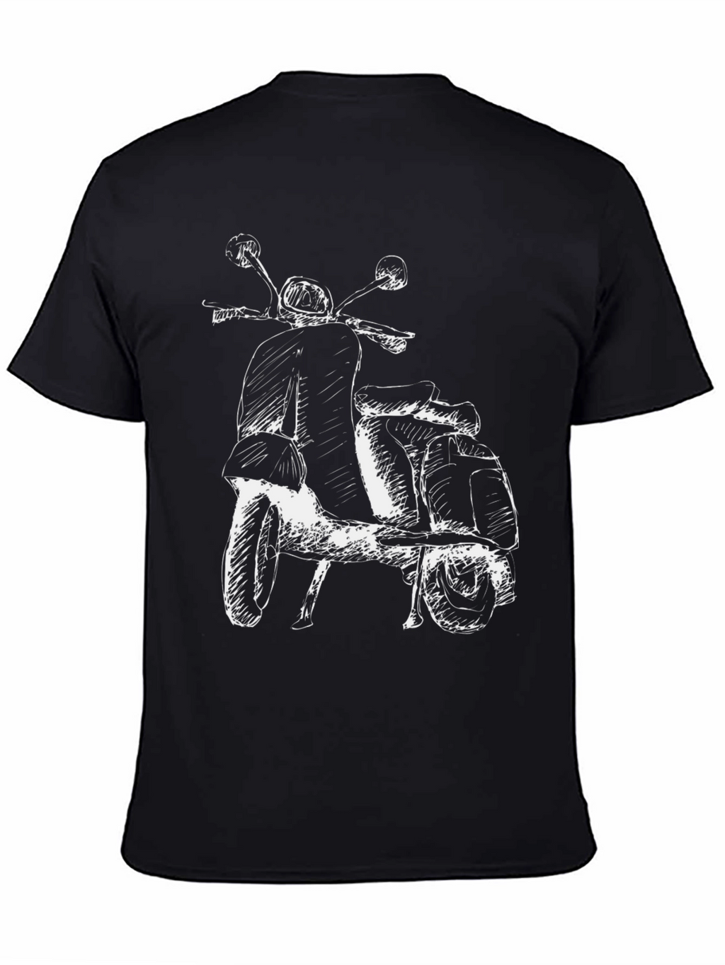 Mens Black Vespa Scooter Graphic Tee