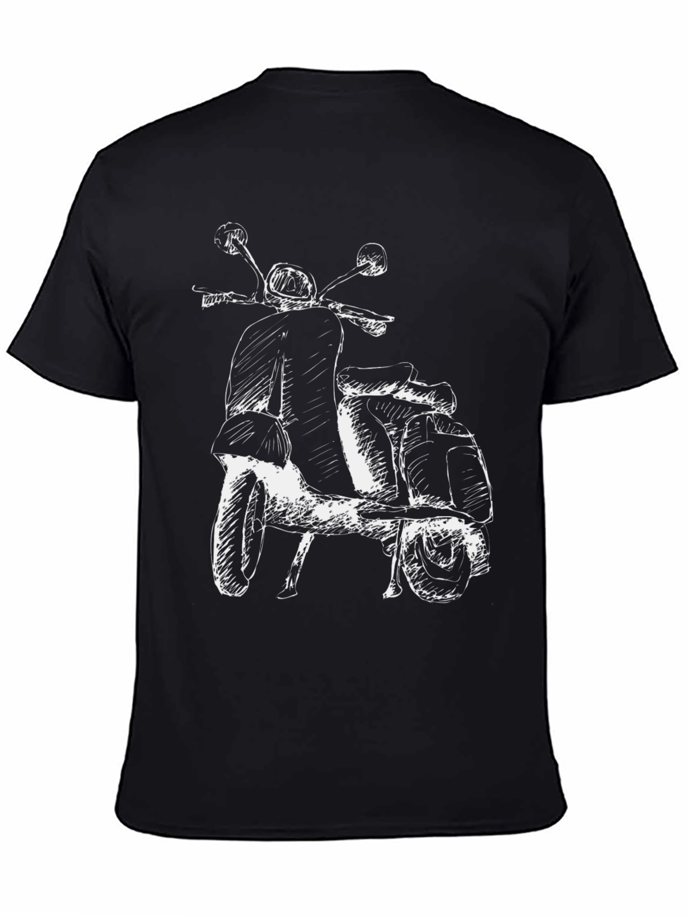 Mens Black Vespa Scooter Graphic Tee