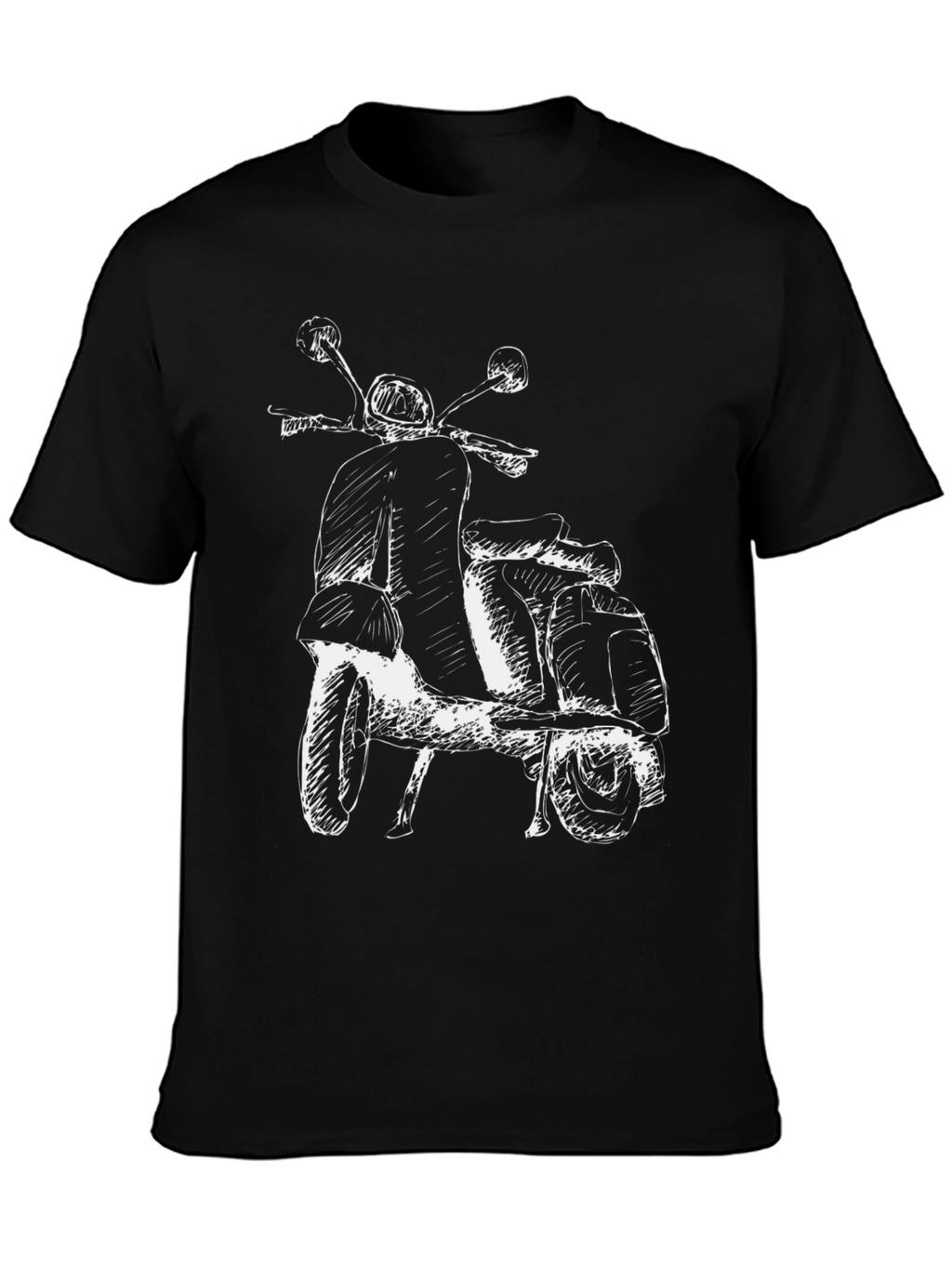 Mens Black Vespa Scooter Graphic Tee