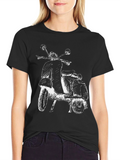 Mens Black Vespa Scooter Graphic Tee