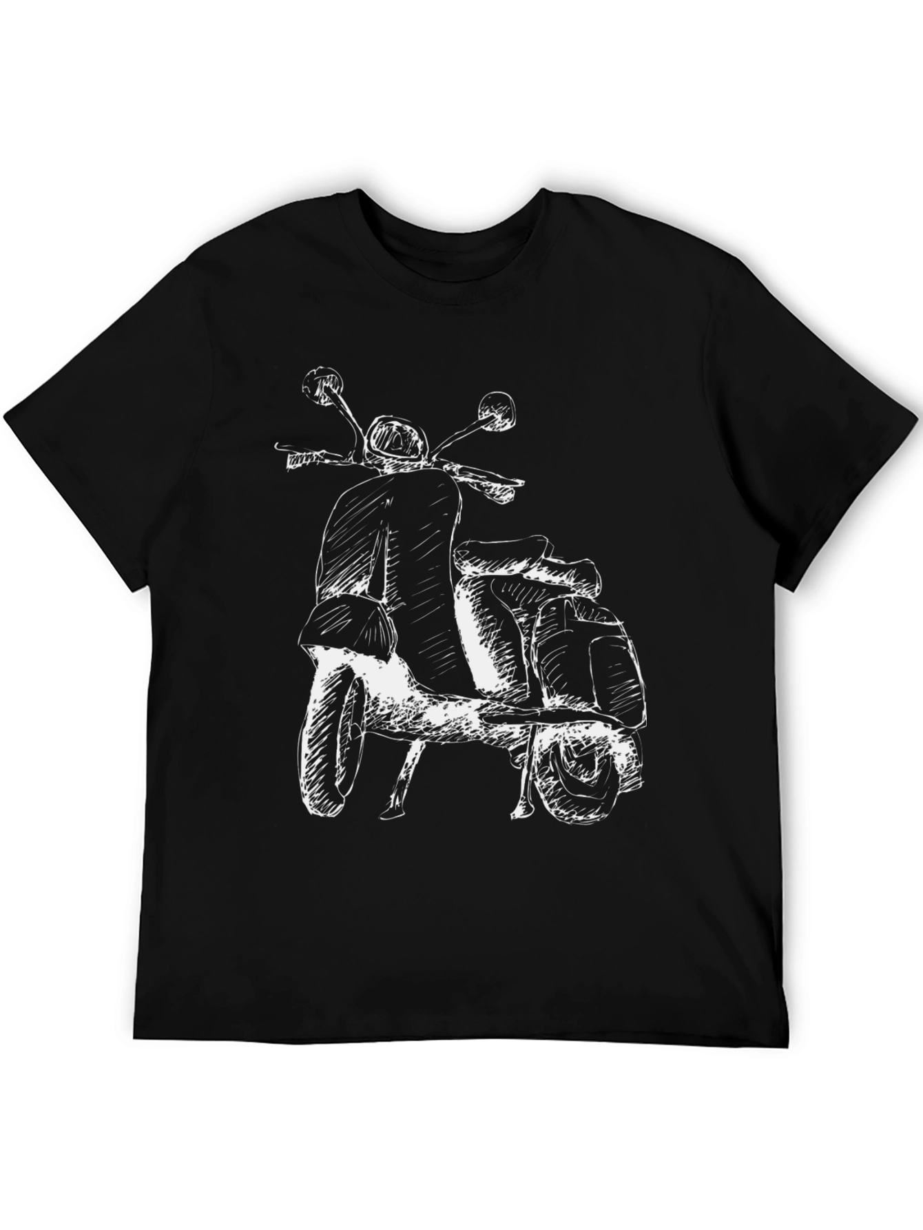 Mens Black Vespa Scooter Graphic Tee
