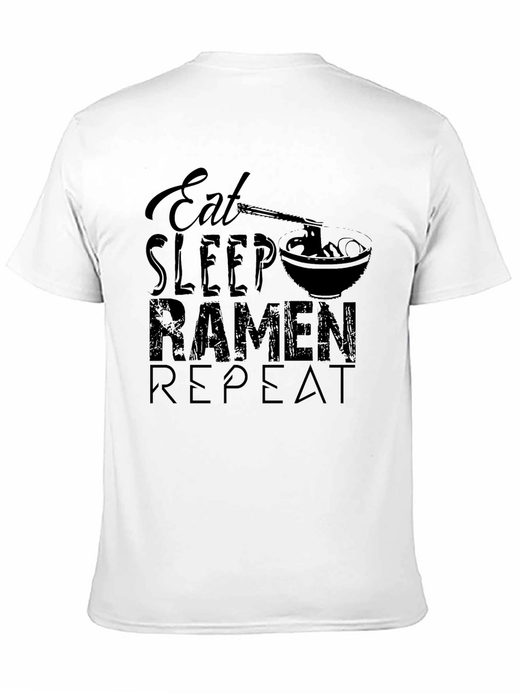 Eat Sleep Ramen Repeat Black T-Shirt