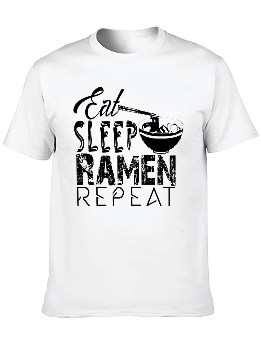 Eat Sleep Ramen Repeat Black T-Shirt