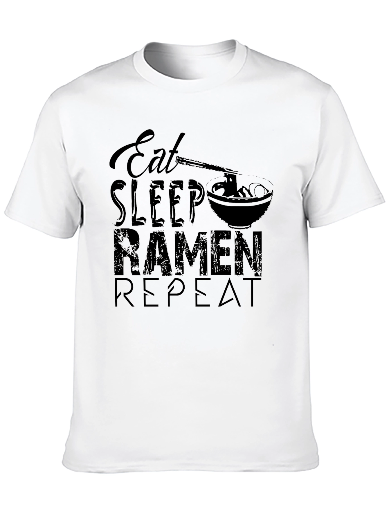 Eat Sleep Ramen Repeat Black T-Shirt