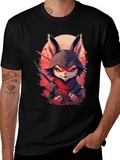 Ninja Rabbit Graphic Tee - Mens Black T-Shirt