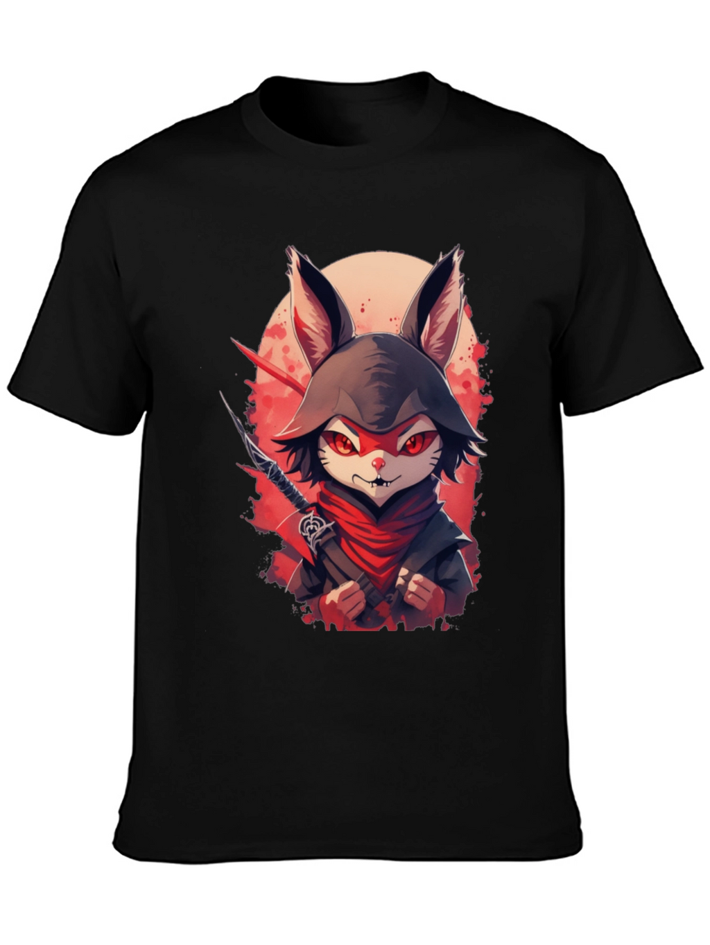 Ninja Rabbit Graphic Tee - Mens Black T-Shirt