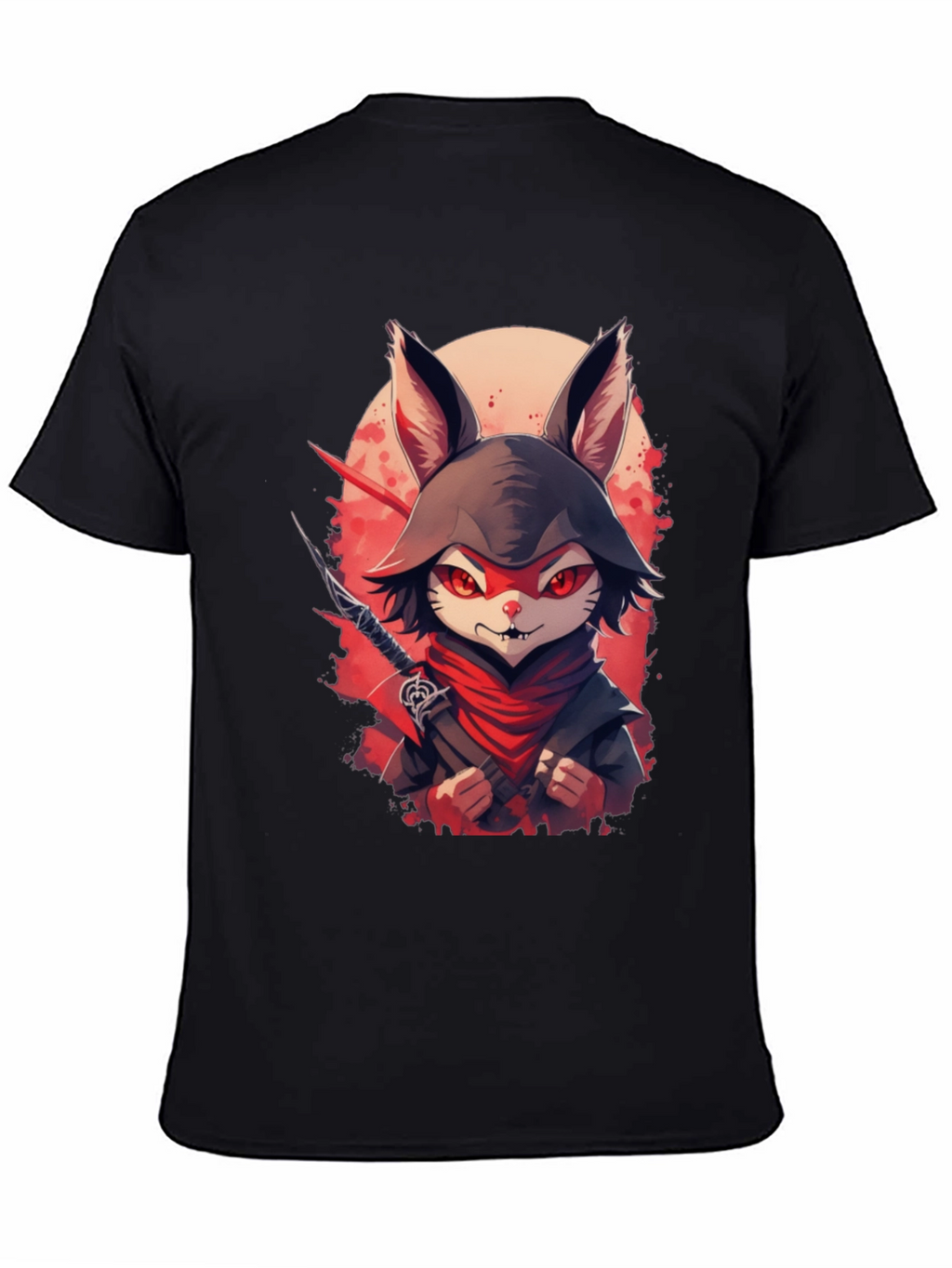 Ninja Rabbit Graphic Tee - Mens Black T-Shirt