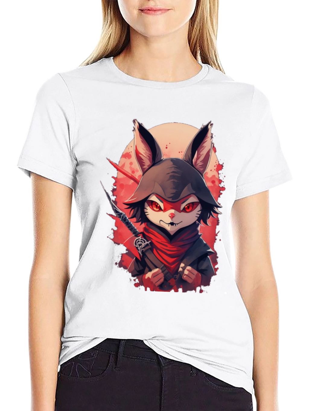 Ninja Rabbit Graphic Tee - Mens Black T-Shirt