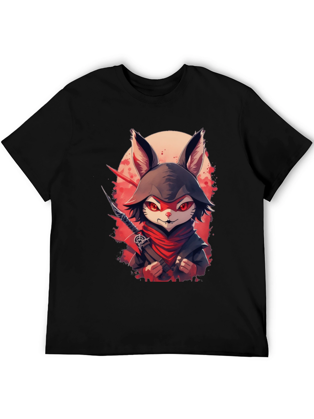Ninja Rabbit Graphic Tee - Mens Black T-Shirt