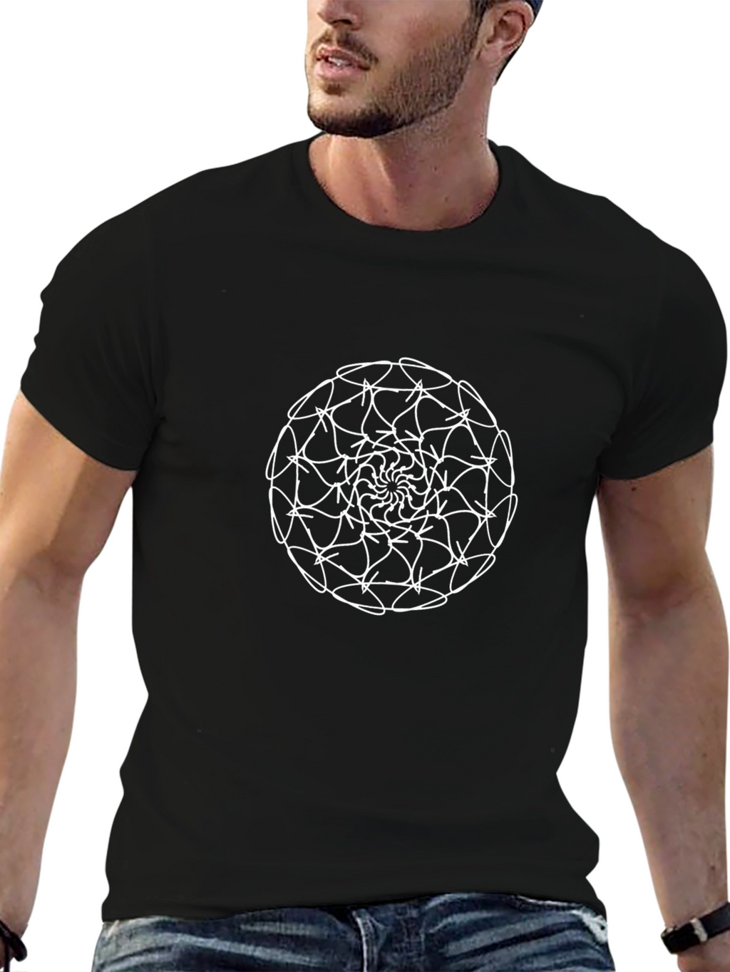 Abstract Circle Graphic Tee - Modern Art Design