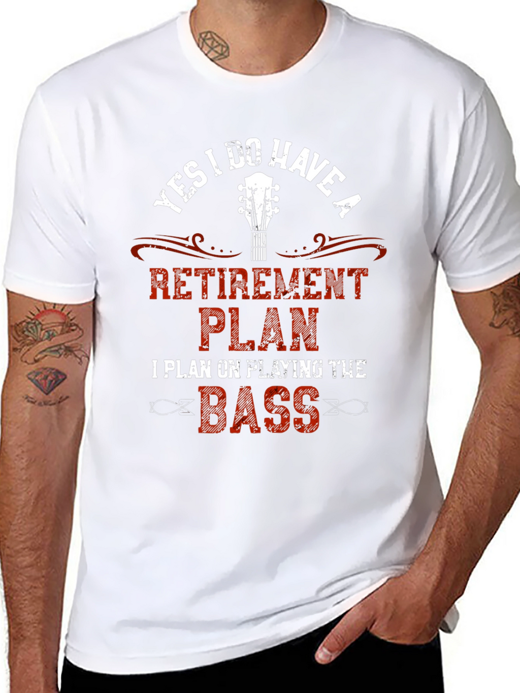Retirement Plan Bass Guitar Graphic T-Shirt