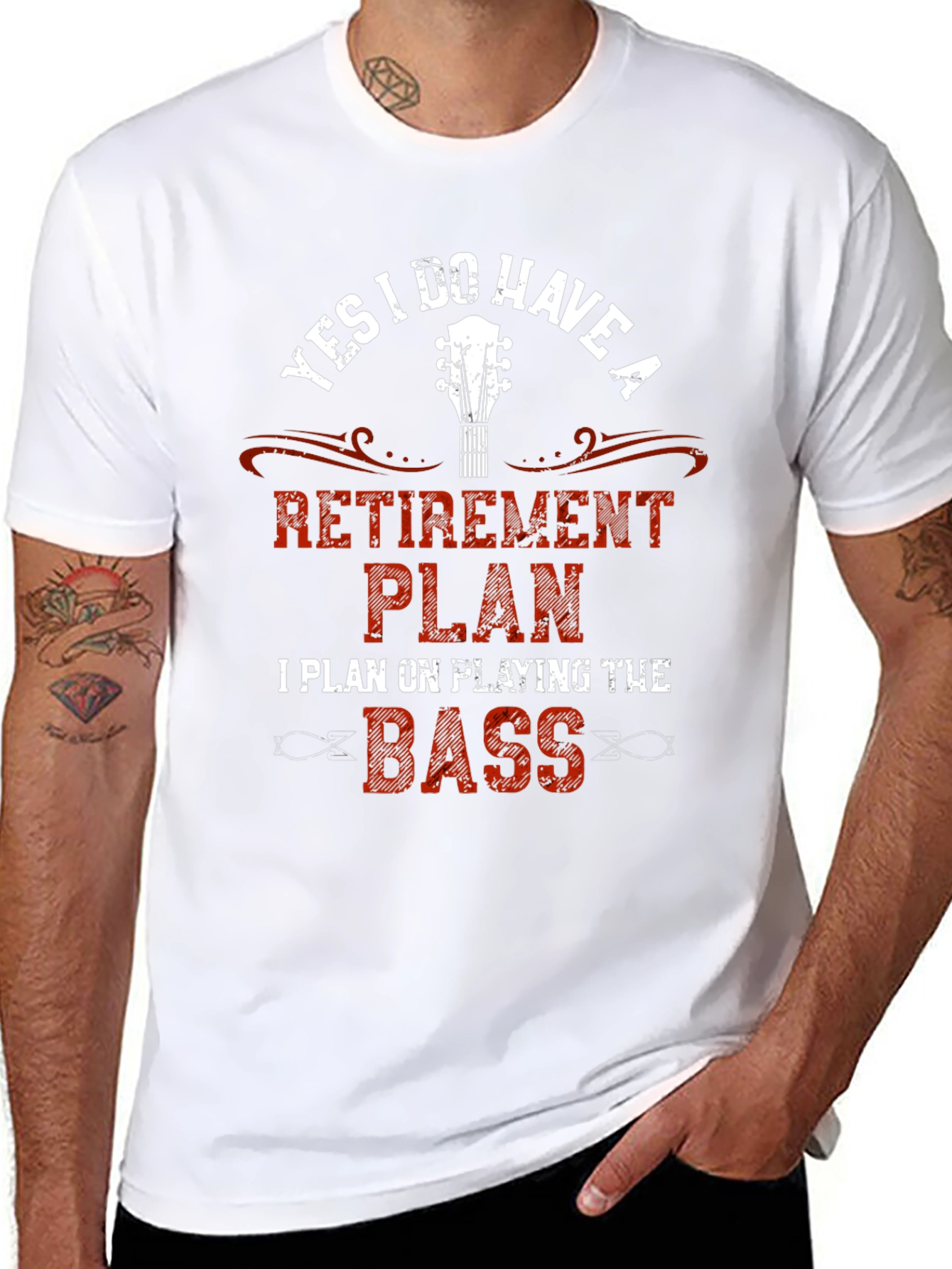 Retirement Plan Bass Guitar Graphic T-Shirt