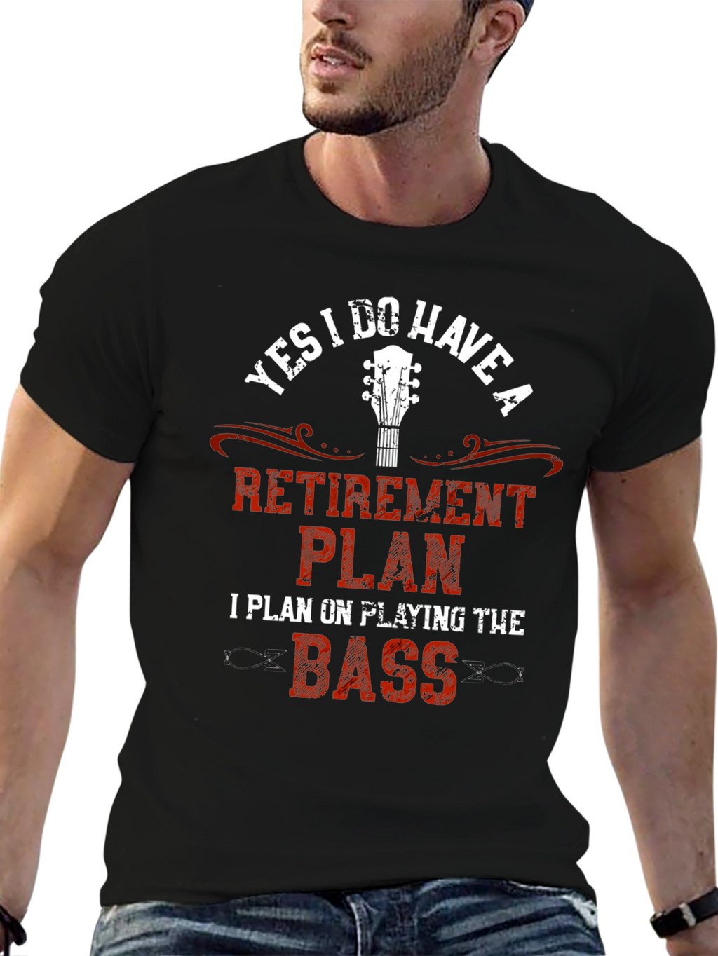 Retirement Plan Bass Guitar Graphic T-Shirt