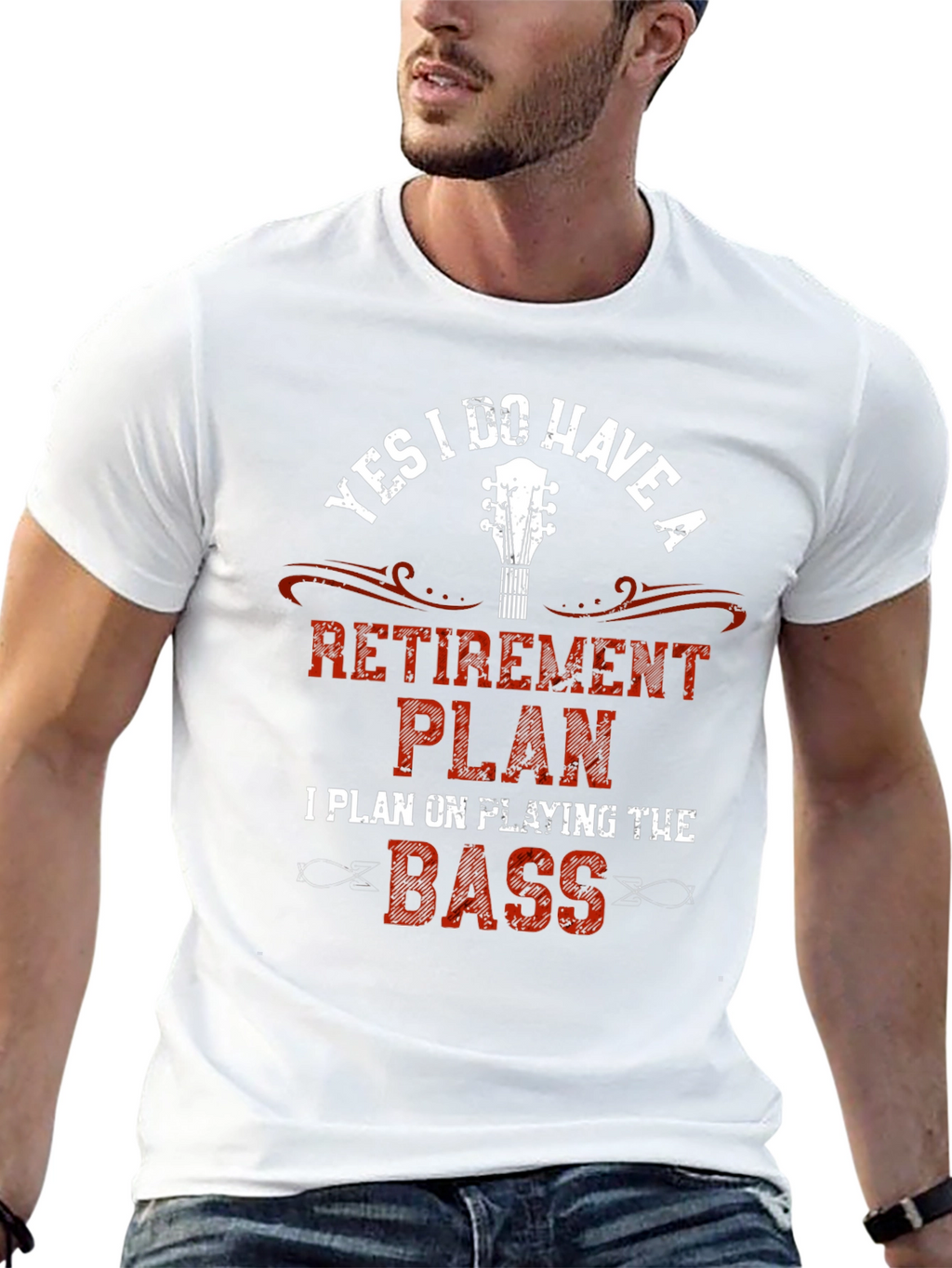 Retirement Plan Bass Guitar Graphic T-Shirt