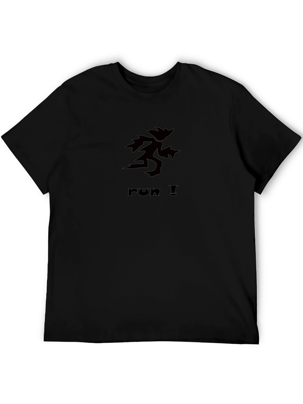Run! Black Graphic Tee - Sporty & Stylish
