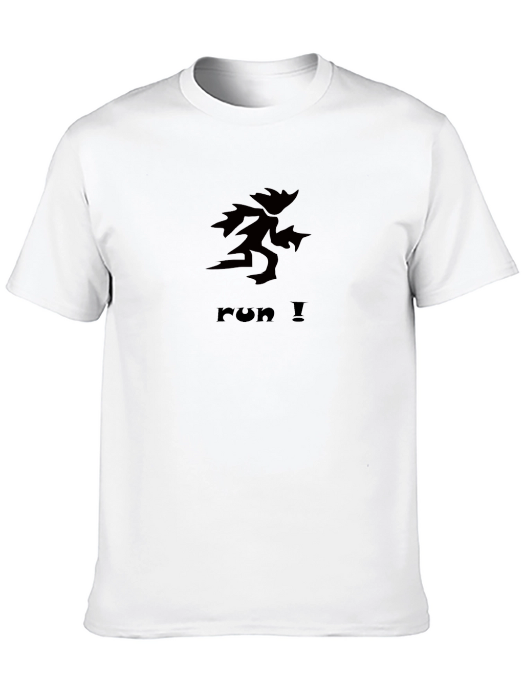 Run! Black Graphic Tee - Sporty & Stylish