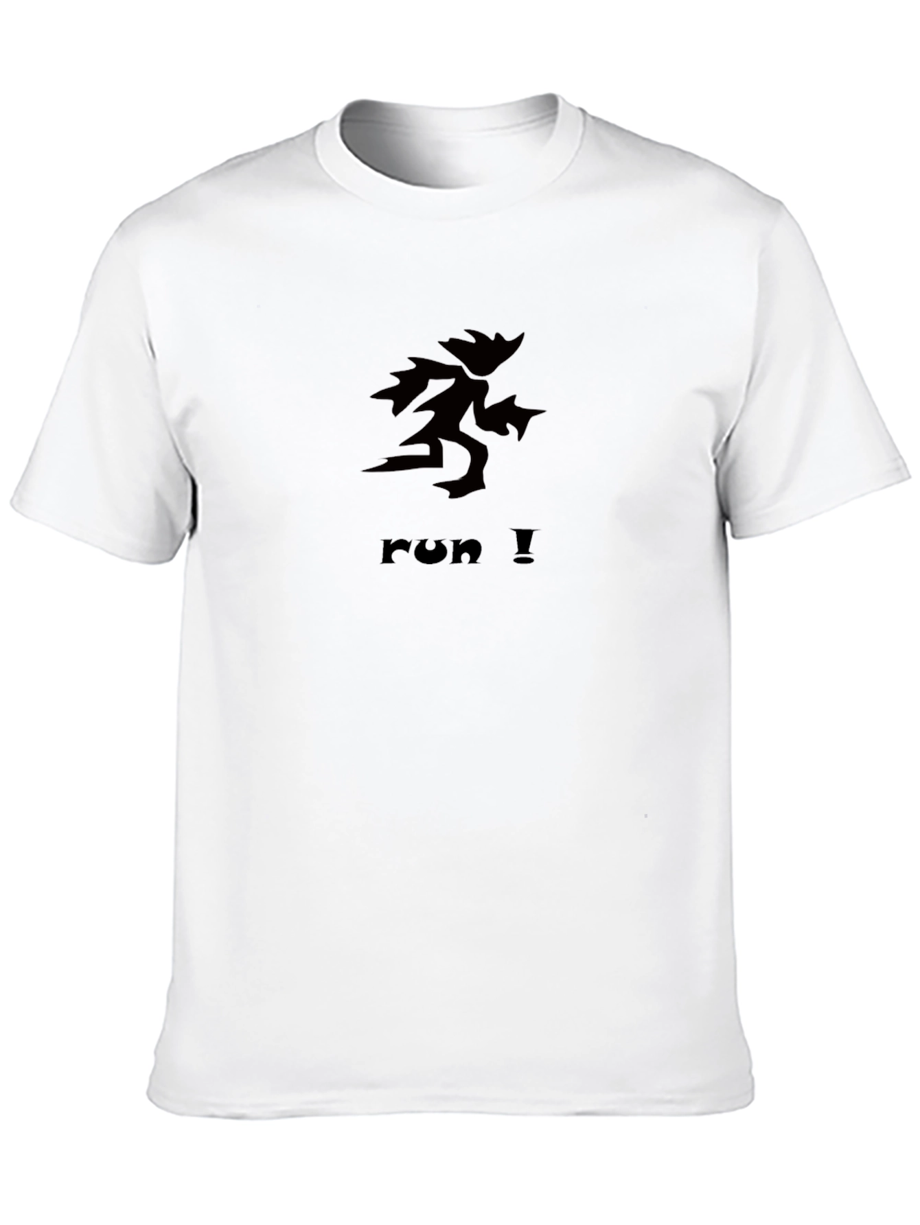 Run! Black Graphic Tee - Sporty & Stylish