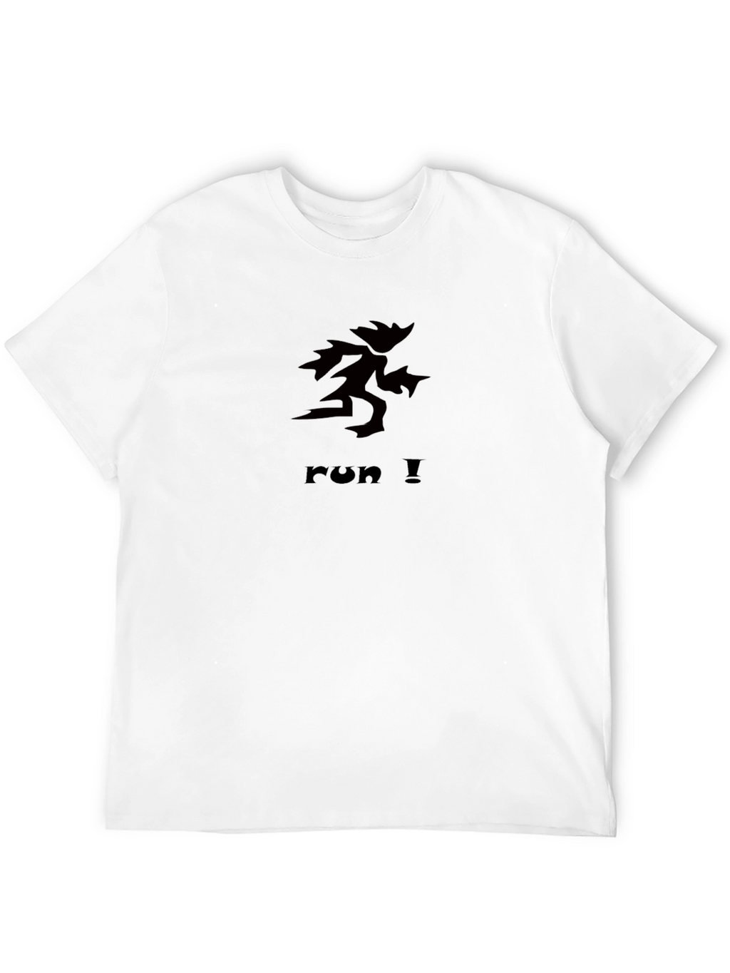 Run! Black Graphic Tee - Sporty & Stylish