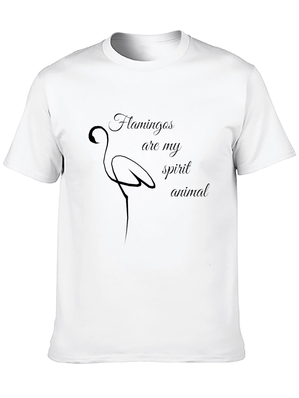 Flamingo Spirit Animal Graphic Tee - Black