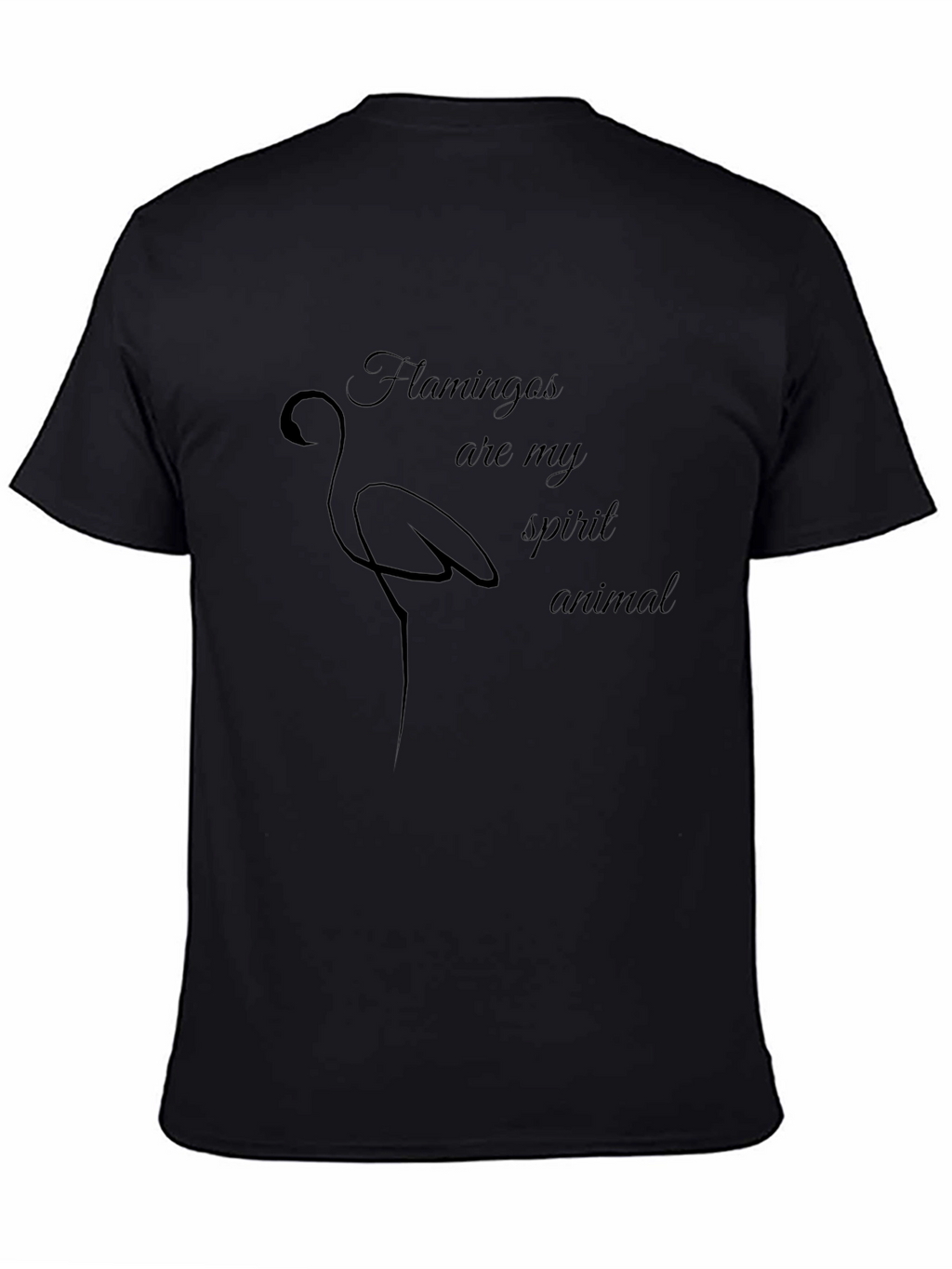 Flamingo Spirit Animal Graphic Tee - Black