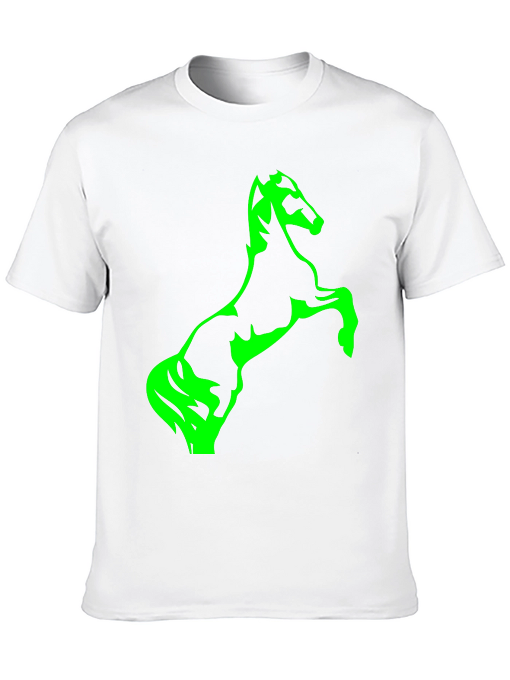 Black T-Shirt with Green Horse Graphic