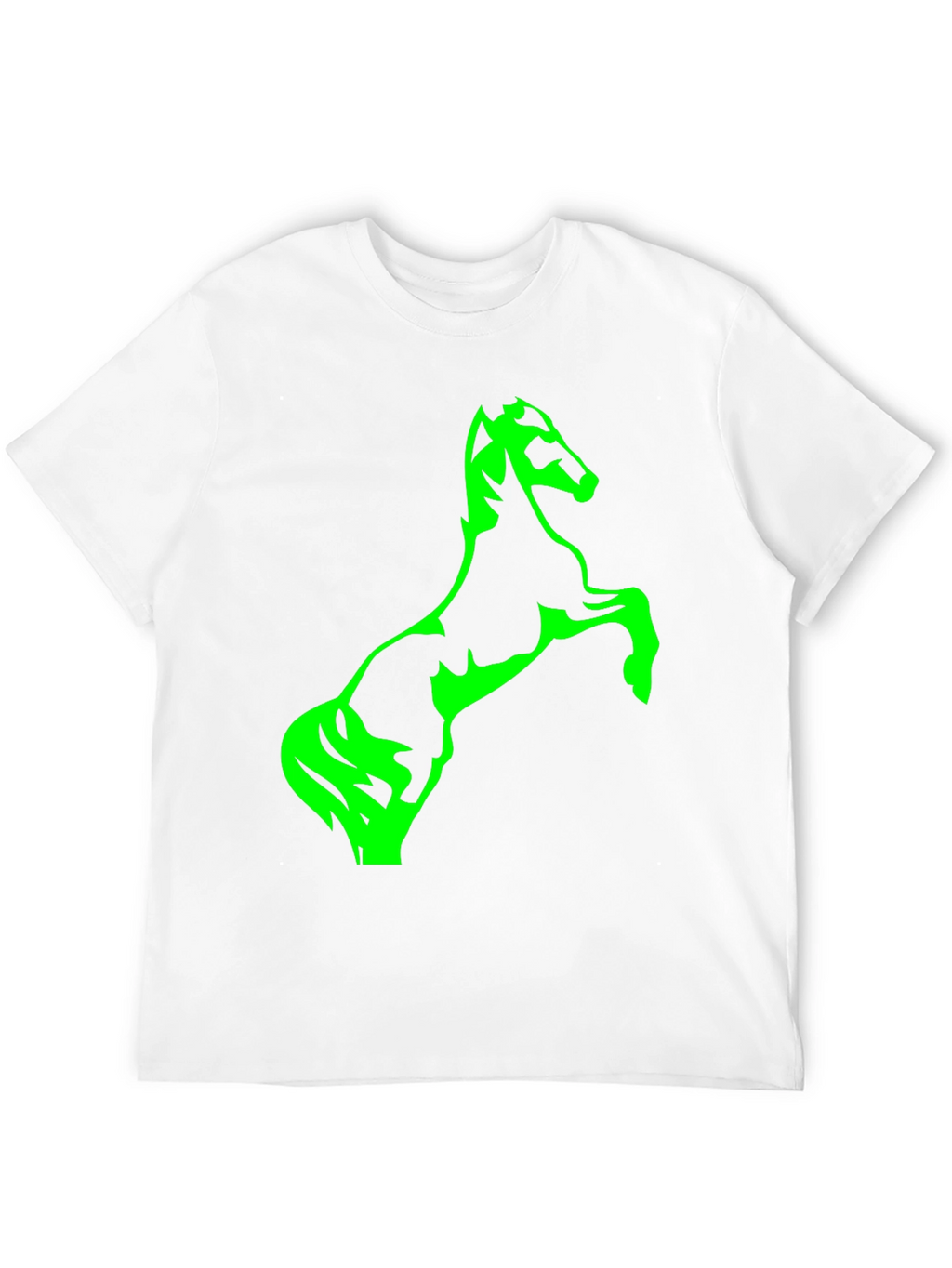 Black T-Shirt with Green Horse Graphic