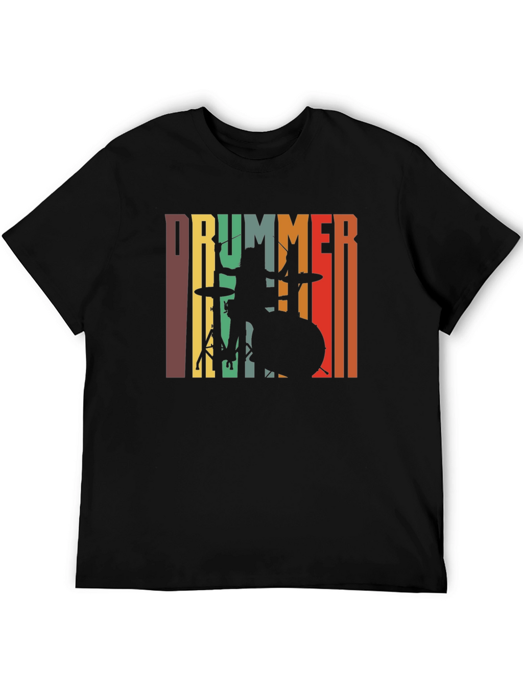 Retro Drummer Graphic Tee - Music Lover T-Shirt