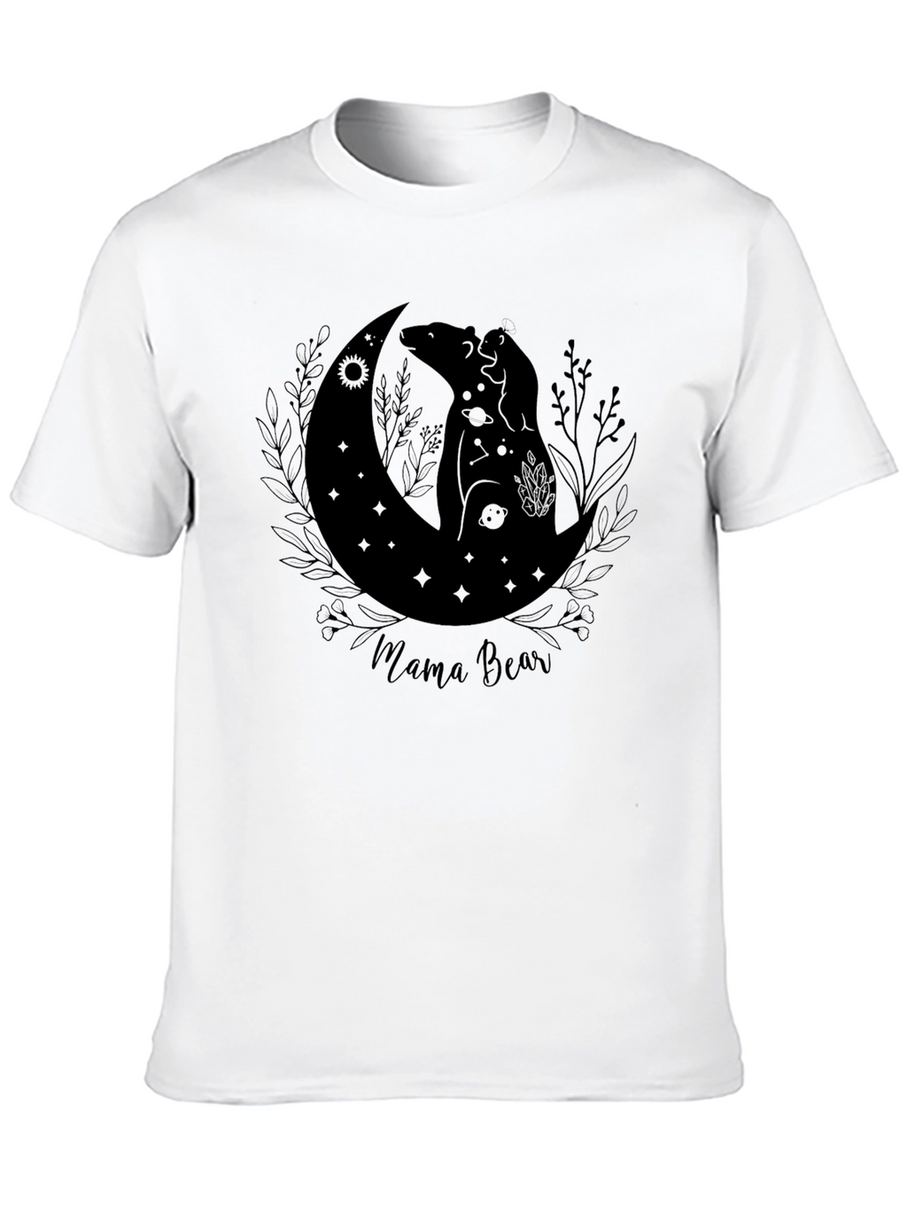 Mama Bear Graphic Tee - Black Cotton Comfort