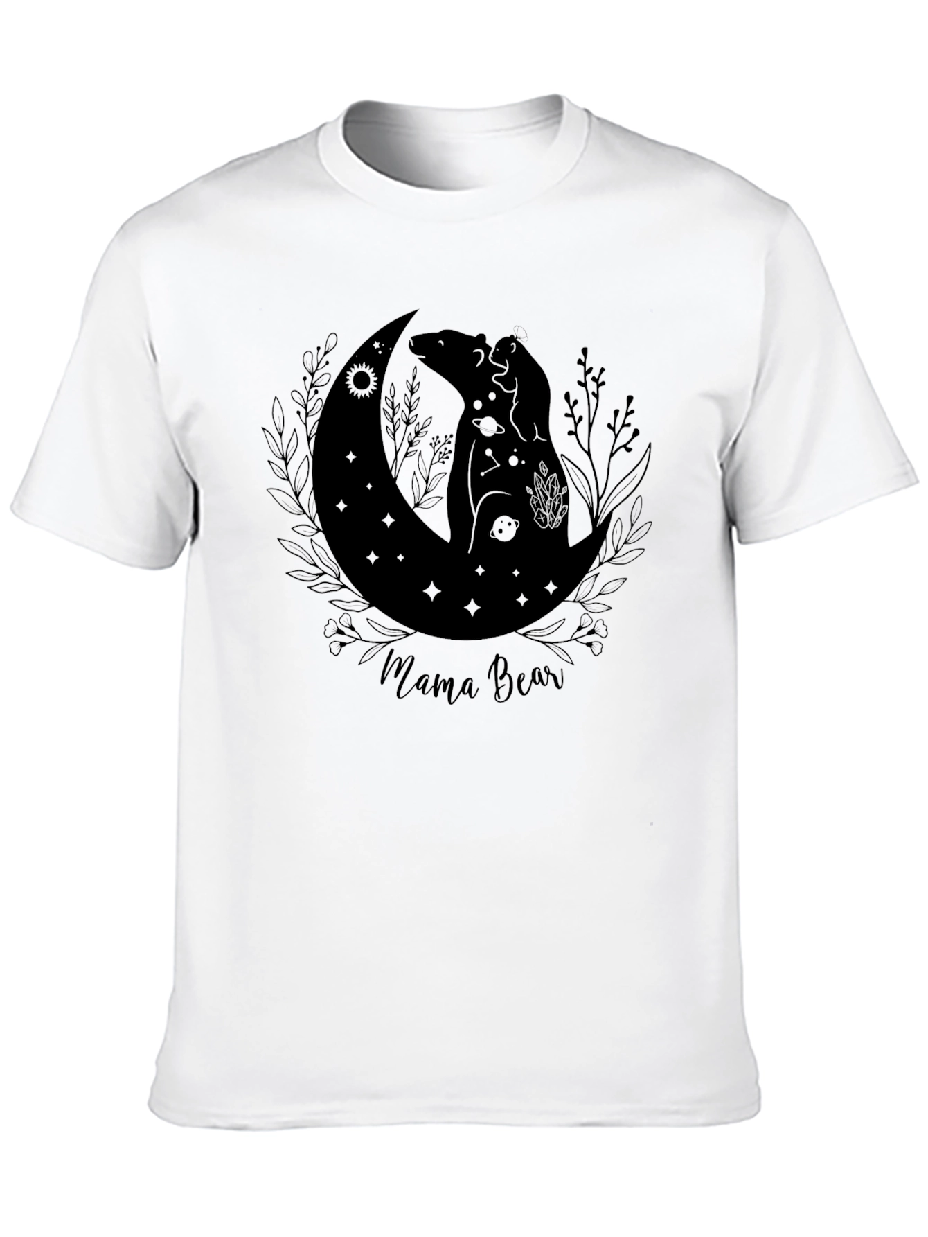 Mama Bear Graphic Tee - Black Cotton Comfort