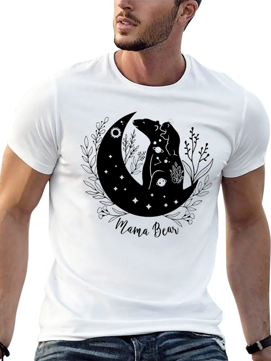 Mama Bear Graphic Tee - Black Cotton Comfort
