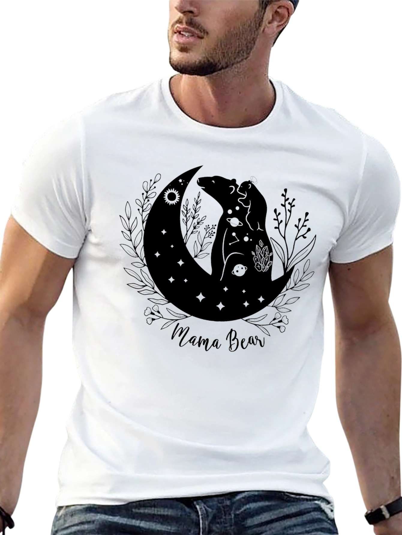 Mama Bear Graphic Tee - Black Cotton Comfort