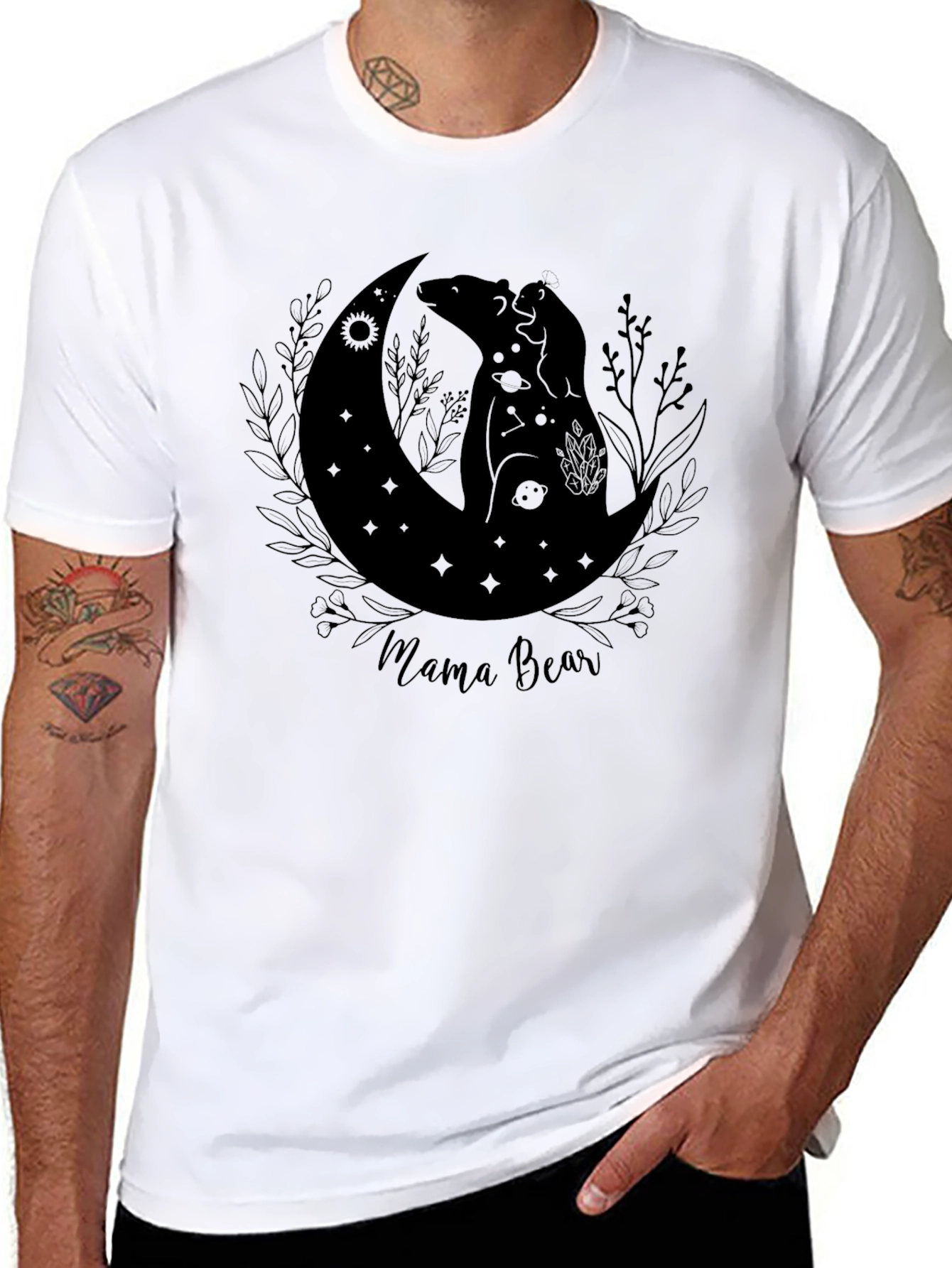 Mama Bear Graphic Tee - Black Cotton Comfort