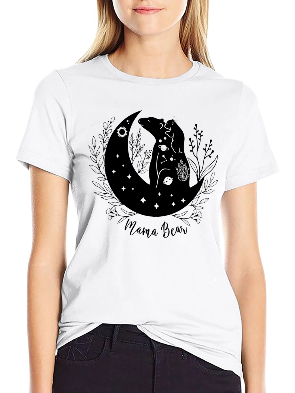 Mama Bear Graphic Tee - Black Cotton Comfort
