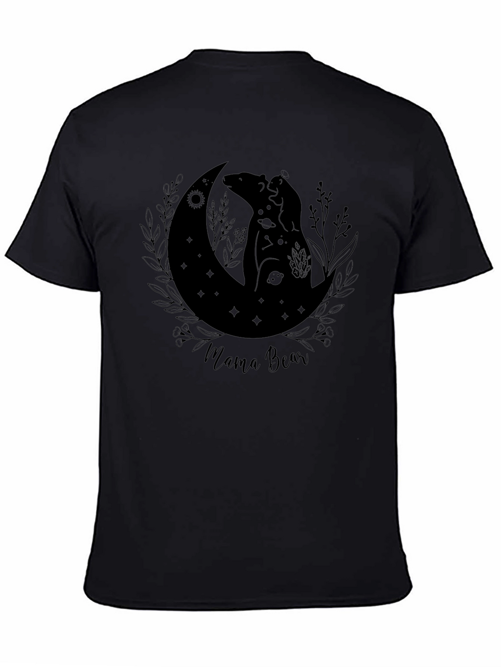 Mama Bear Graphic Tee - Black Cotton Comfort