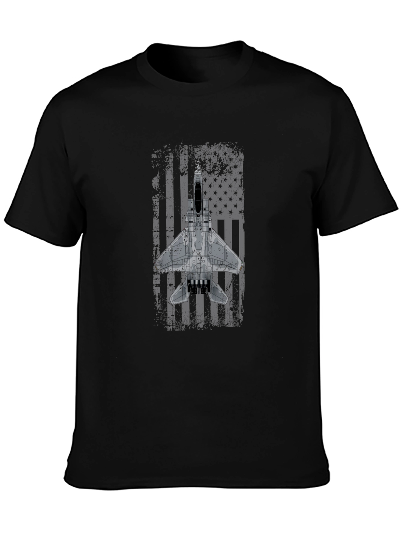 F-15 Eagle Distressed American Flag T-Shirt