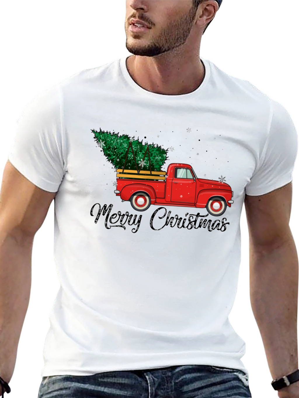 Merry Christmas Red Truck T-Shirt