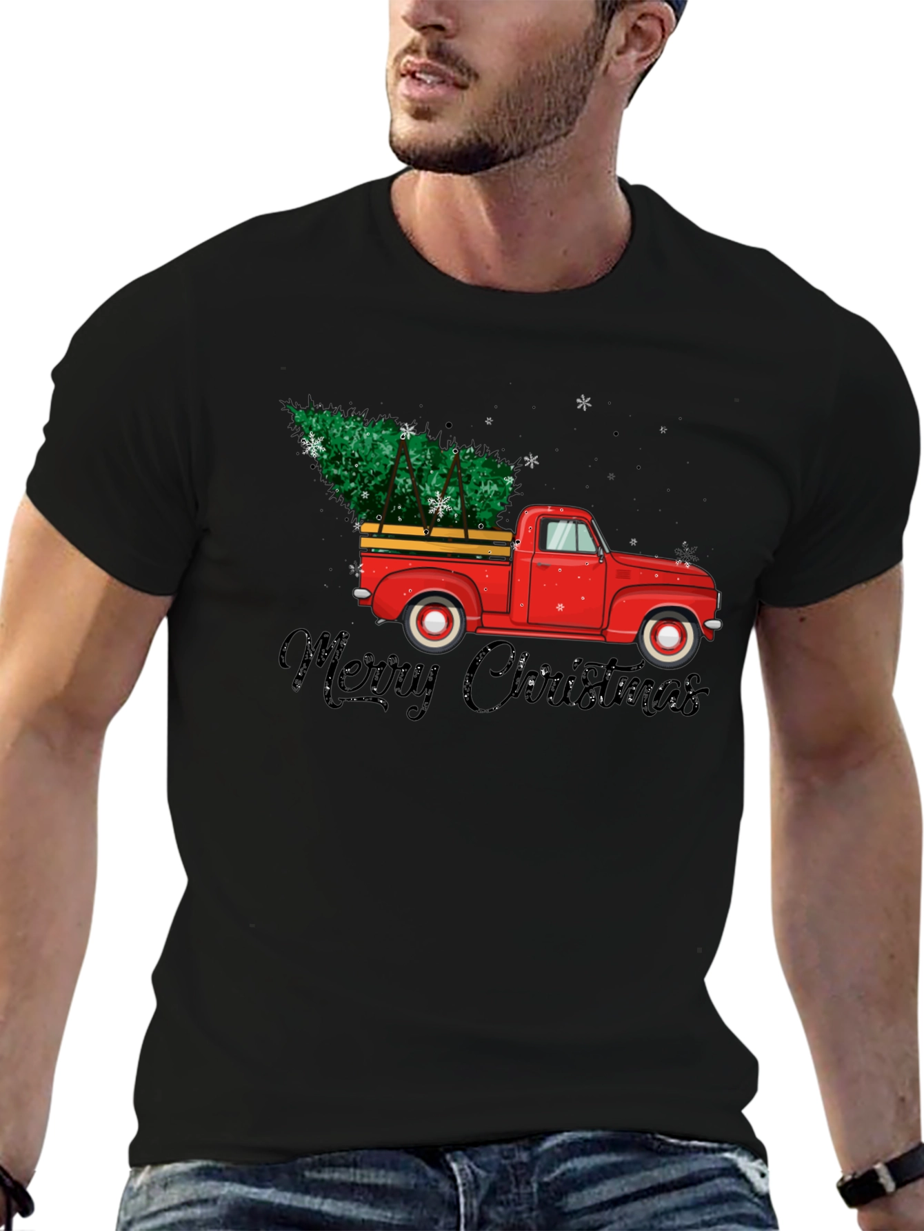 Merry Christmas Red Truck T-Shirt
