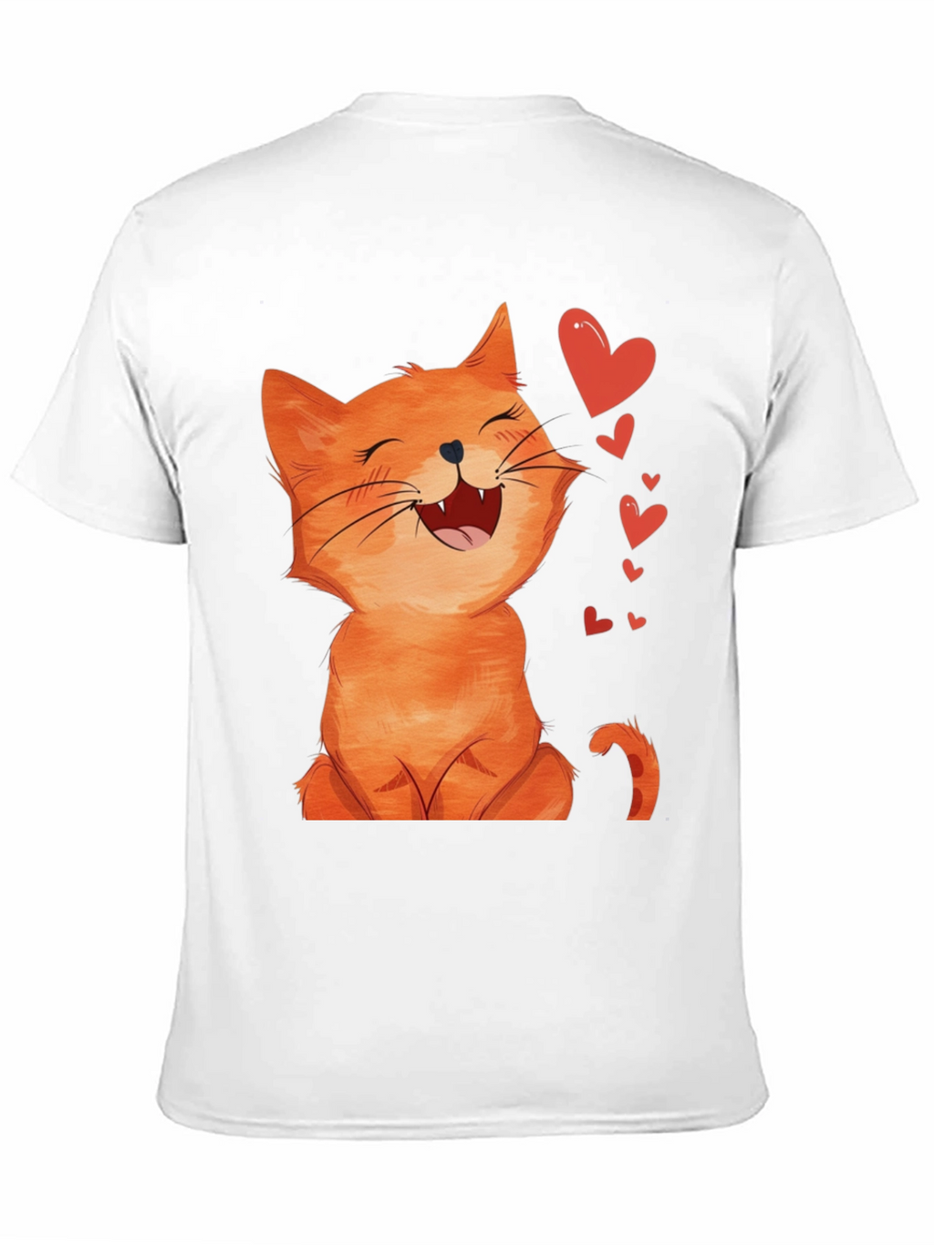 Cute Cartoon Cat Black T-Shirt