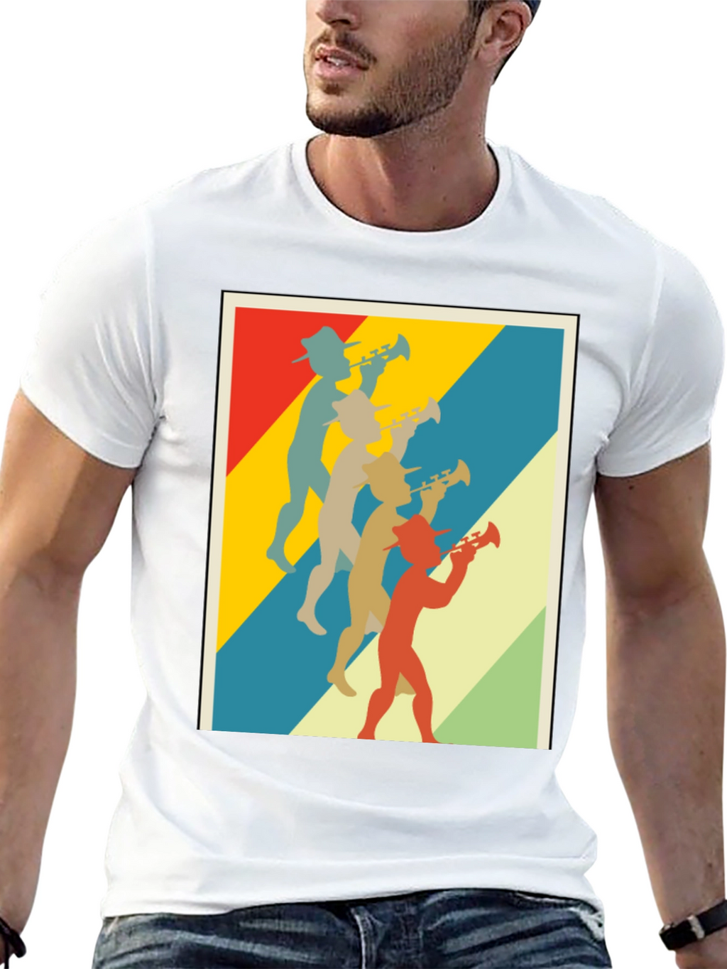 Retro Trumpet Player Graphic T-Shirt