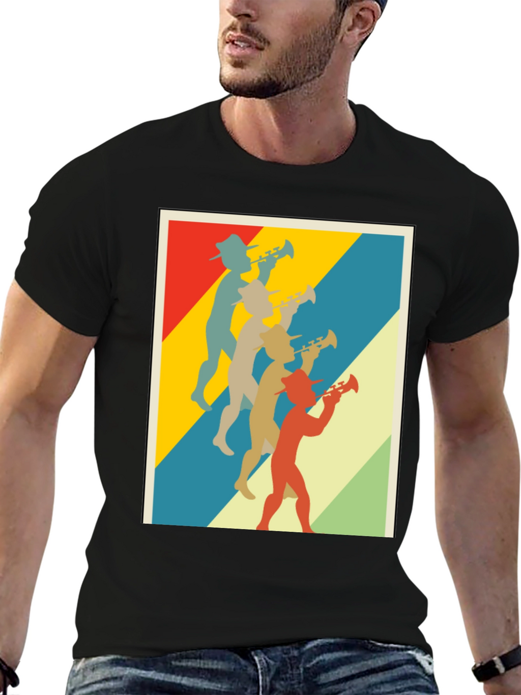 Retro Trumpet Player Graphic T-Shirt