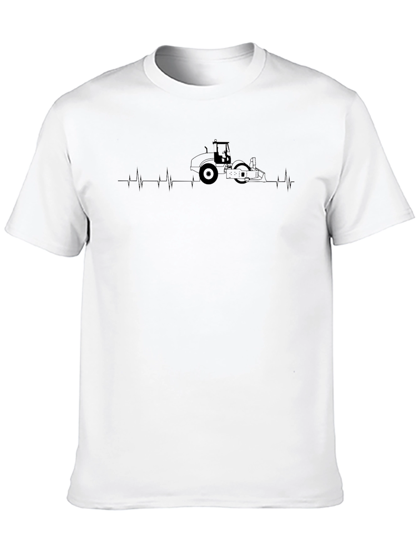 Road Roller Heartbeat Black T-Shirt