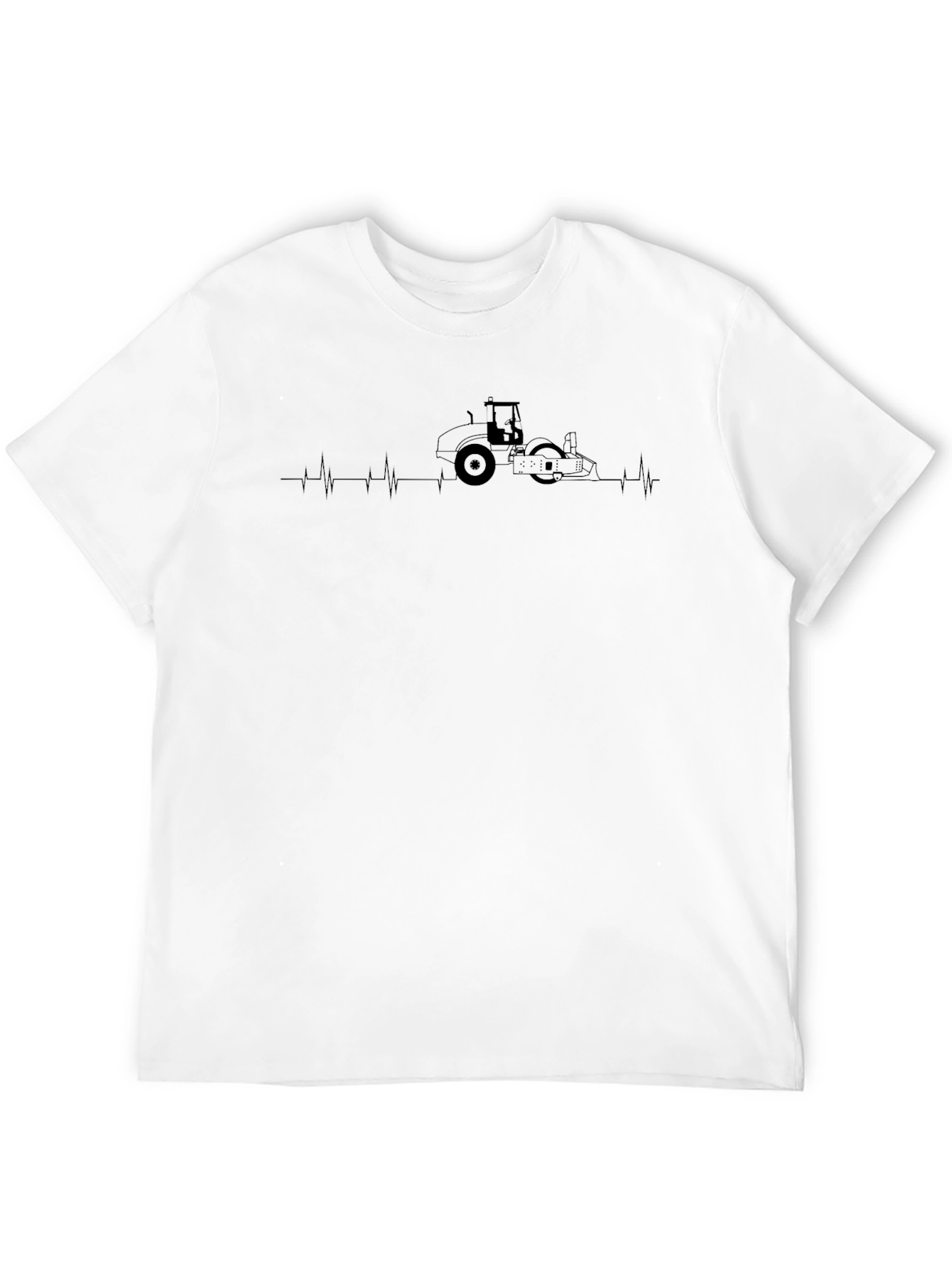 Road Roller Heartbeat Black T-Shirt