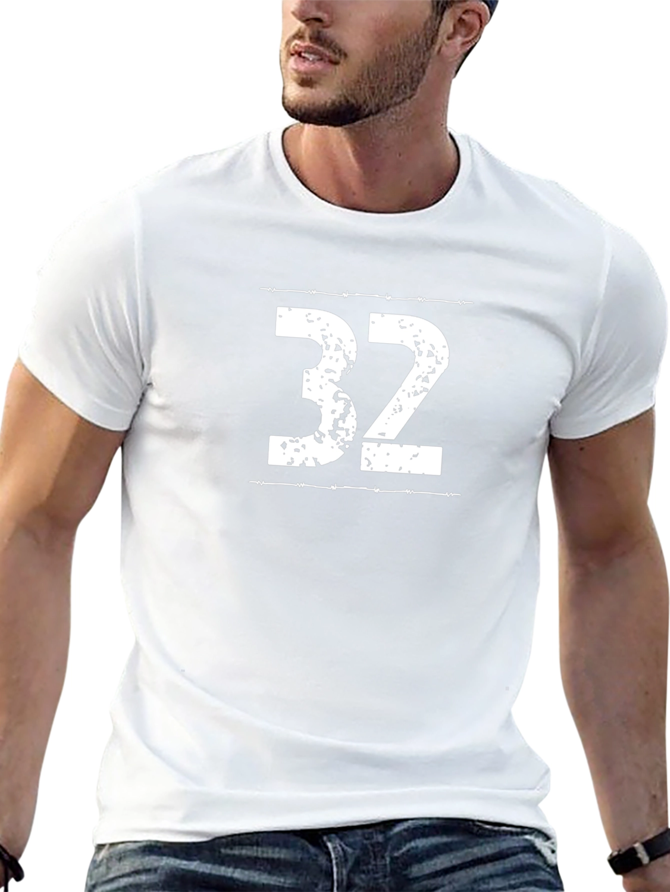 Distressed Number 32 Graphic T-Shirt